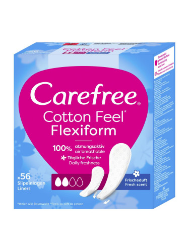 Carefree Cotton Feel Flexiform Fresh Scent Ежедневна дамска превръзка за жени Комплект