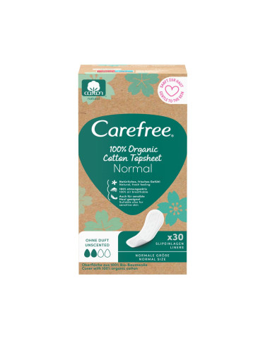 Carefree Organic Cotton Normal Ежедневна дамска превръзка за жени Комплект