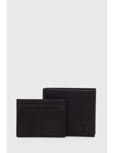Портмоне и калъф за карти Armani Exchange мъжки в черно 958535 3F892