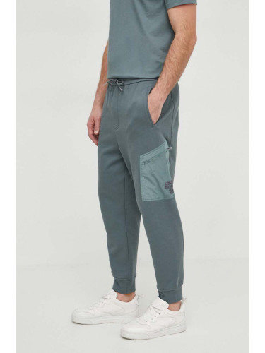 Памучен спортен панталон Armani Exchange в зелено с изчистен дизайн 3DZPLK ZJ4XZ
