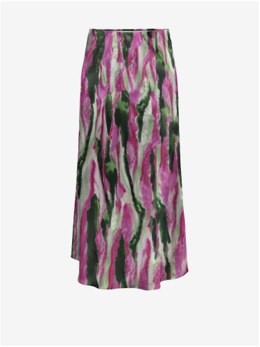 Green-pink women's satin maxi skirt ONLY Nathalie