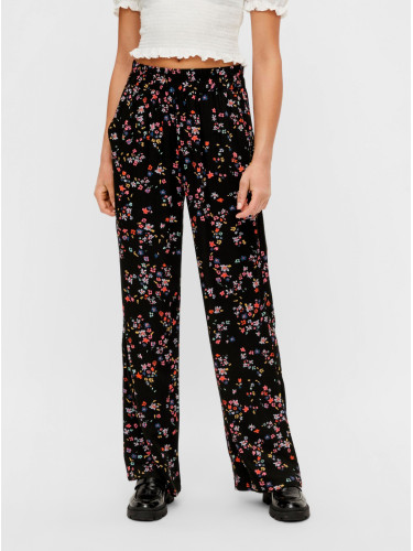 Black Floral Pants Pieces Lala - Women