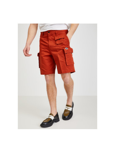 Red Mens Shorts with Diesel Pockets - Men