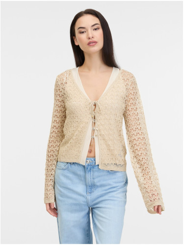 Beige women's cardigan with lurex Guess Clarissa - Women