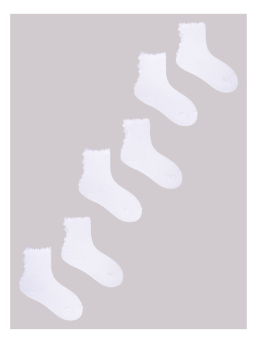 Yoclub Kids's Girls'  Socks With Frill 3-Pack