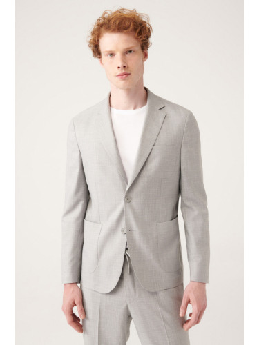 Avva Men's Gray Unlined Double Slit Jacket