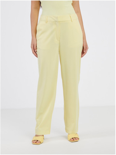 Light yellow women's trousers VERO MODA Zelda