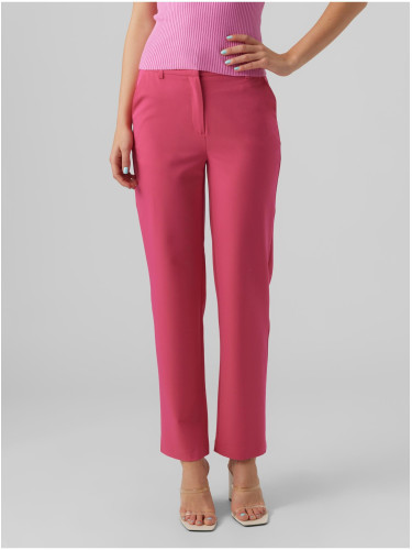Dark pink women's trousers VERO MODA Zelda