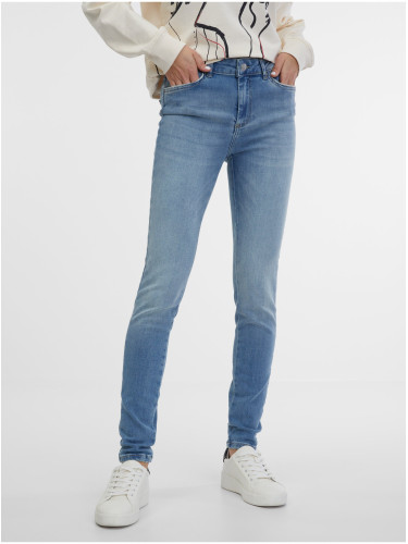 Light Blue Skinny Fit Jeans Pieces Delly - Women's