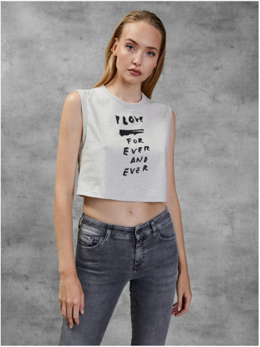 Light Grey Women's Cropped T-Shirt Diesel