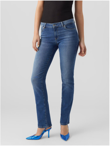 Women's blue straight fit jeans VERO MODA Daf - Women