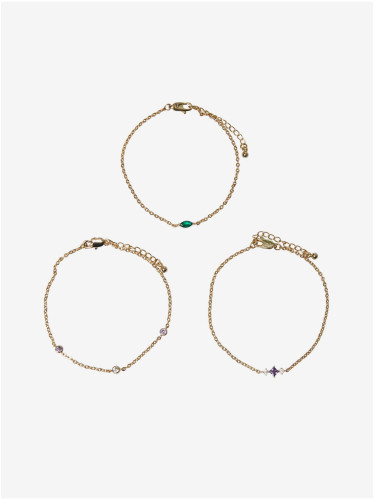 Set of three women's bracelets in gold color Pieces Birthe - Women's