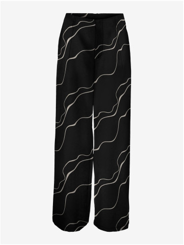 Black women's patterned trousers VERO MODA Merle