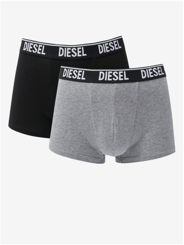 Set of two men's boxer shorts in grey and black Diesel