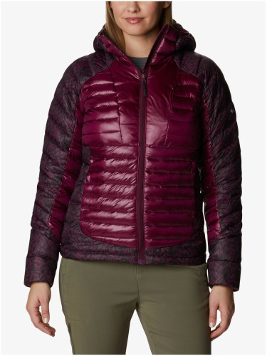 Purple Women's Patterned Quilted Winter Jacket with Hood Columbia Labyrinth Loop