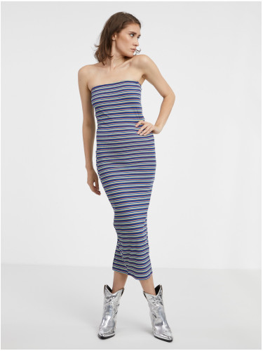 Navy Blue Women's Striped Sheath Maxi Dress Pieces Lippa - Women's