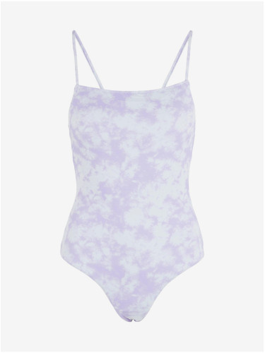 Purple and White Patterned One-Piece Swimsuit Pieces Vilma - Women