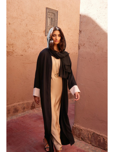 Trendyol Black Color Block Aerobin Abaya/Abaya & Dress 2-Pack Woven Suit