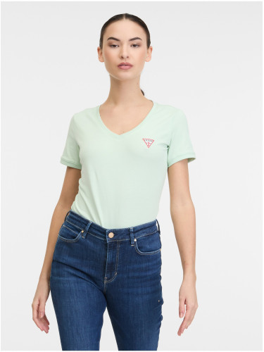Light green women's T-shirt Guess