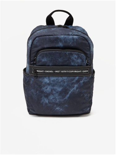 Dark Blue Patterned Diesel Backpack - Women