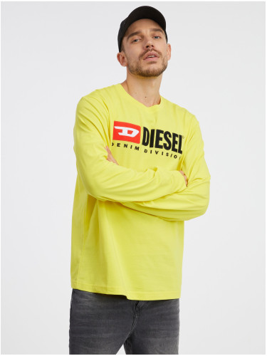 Men's Yellow Long Sleeve T-Shirt Diesel - Men's