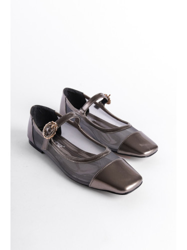 Capone Outfitters Flat Toe Banded Patent Leather Flats