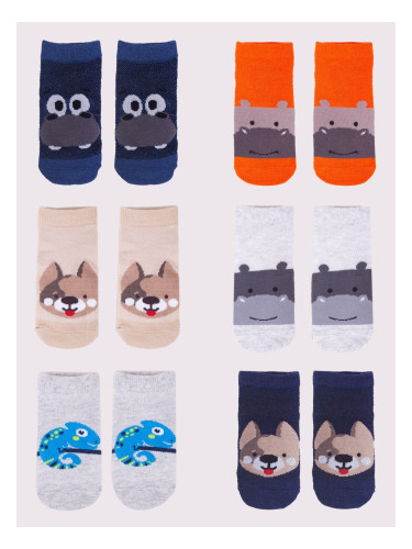 Yoclub Kids's Ankle Thin Socks Pattern Colours 6-Pack P1
