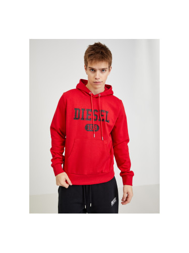 Red Mens Hoodie Diesel - Men