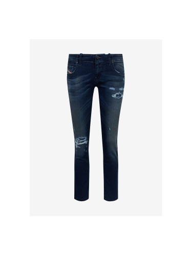 Blue women's slim fit jeans with ripped effect Diesel Grupee