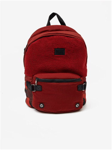 Red Backpack with Faux Fur Diesel