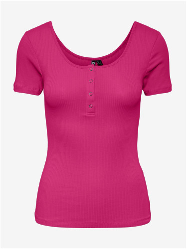 Dark pink women's T-shirt Pieces Kitte - Women