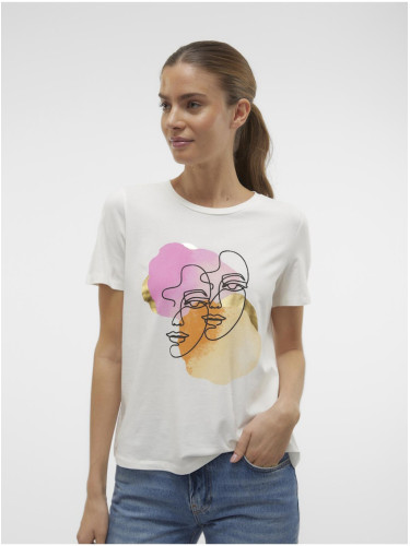 Creamy women's T-shirt Vero Moda Facey
