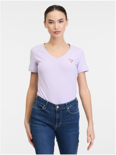 Light purple women's T-shirt Guess