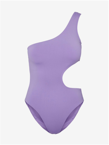 Light Purple Women's One-Piece Swimsuit with Slit Pieces Bara - Women