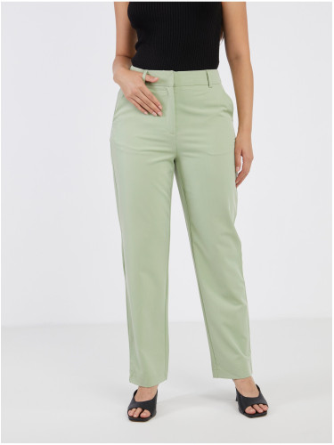 Light green women's cropped trousers VERO MODA Zelda