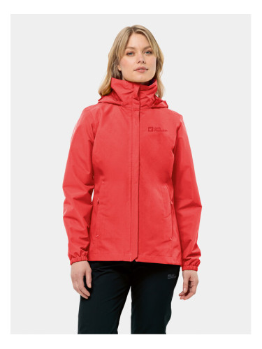 Jack Wolfskin Яке за дъжд Stormy Point 1111202 Червен Regular Fit