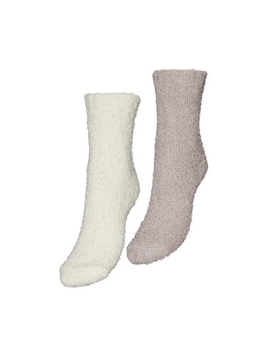Комплект 2 чифта дълги чорапи дамски Vero Moda 10303981 Бежов