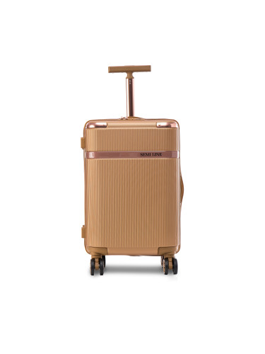 Самолетен куфар за ръчен багаж Semi Line T5667-2 Златист
