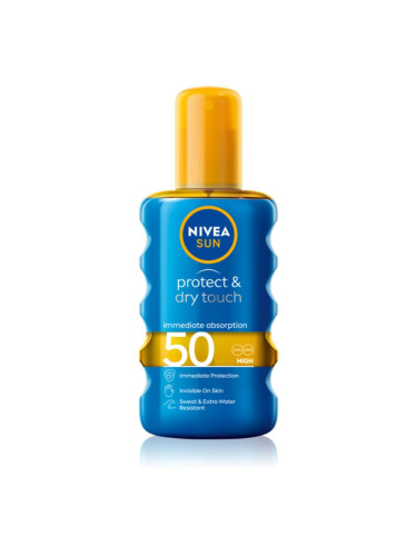 Nivea Sun Protect & Dry Touch невидим спрей за тен SPF 50 200 мл.