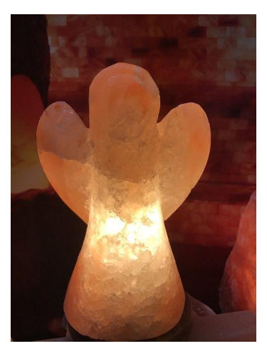 Лампа от хималайска сол - розов ангел малък, 800 г с USB