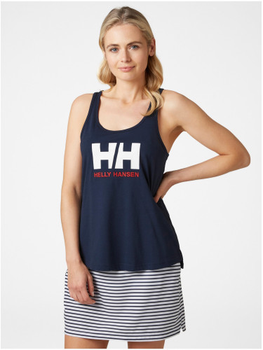 Navy Blue Women's Tank Top Helly Hansen Logo Singlet