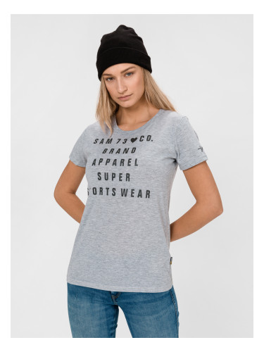 Light grey women's T-shirt with print SAM 73 Penny