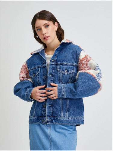 Levi's Beige-Blue Women's Plaid Denim Jacket Levi's® Wedge - Women