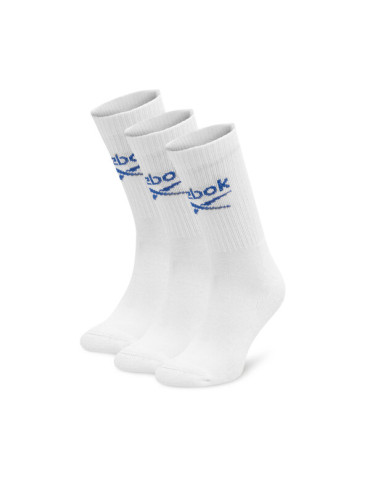 Reebok Комплект 3 чифта дълги чорапи мъжки R0258-SS24 (3-pack) Бял