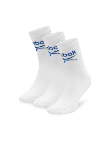 Reebok Комплект 3 чифта дълги чорапи мъжки R0255-SS24 (3-pack) Бял