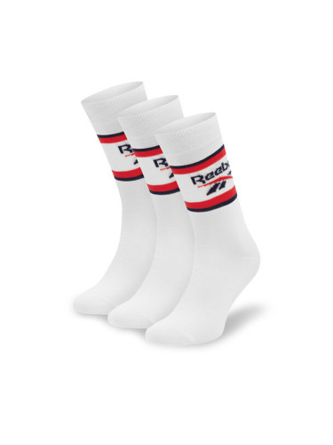 Reebok Комплект 3 чифта дълги чорапи мъжки R0369-SS24 (3-pack) Бял