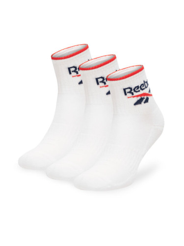 Reebok Комплект 3 чифта дълги чорапи мъжки R0362-SS24 (3-pack) Бял