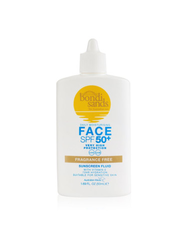 Bondi Sands SPF 50+ Fragrance Free слънцезащитен флуид за лице без парфюм SPF 50+ 50 мл.