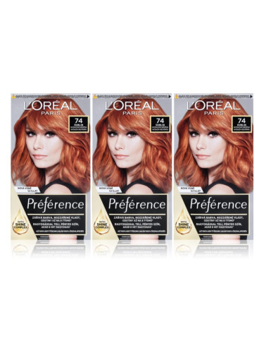 L’Oréal Paris Préférence боя за коса 7.4 Mango Copper(изгодна опаковка) цвят