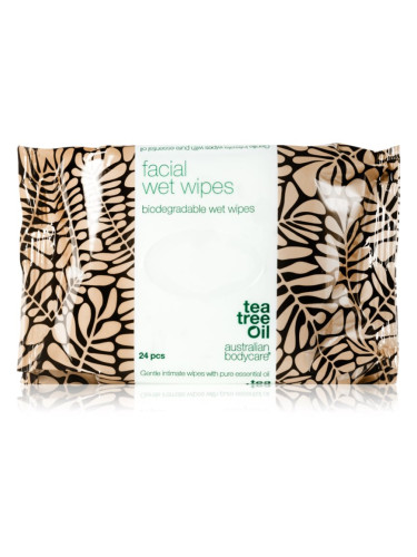 Australian Bodycare Tea Tree Oil кърпички за почистване и премахване на грим за лице 24 бр.